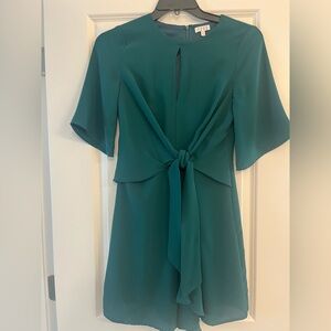 TCEC Green Tie Front Sheath Dress for Wedding